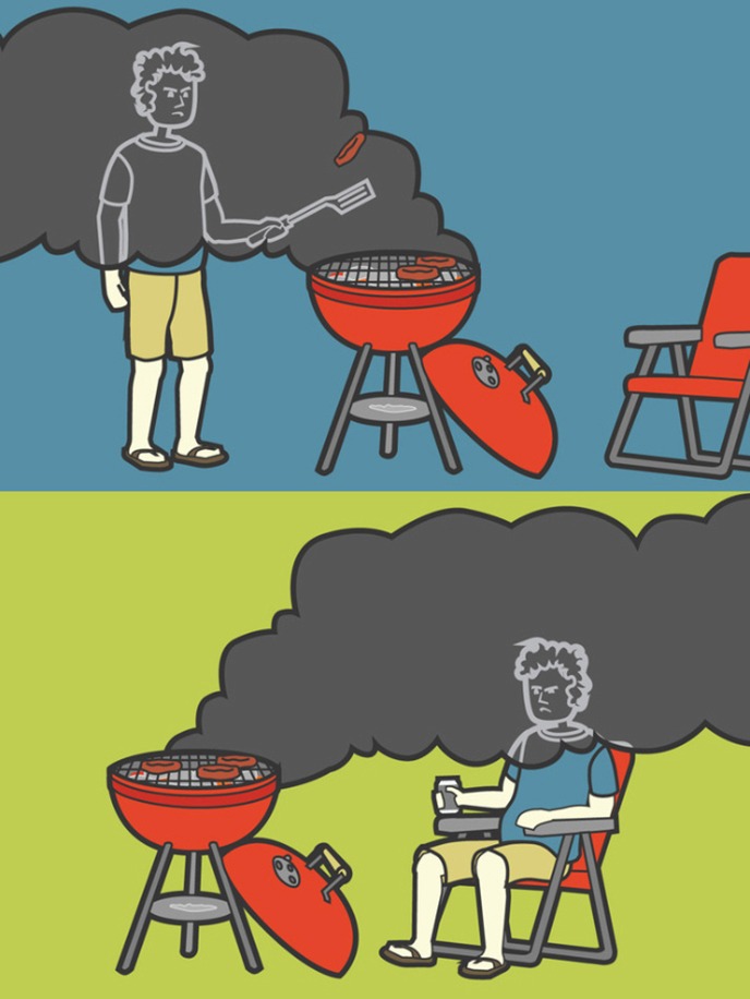 mem tudo é alegria no churrasco